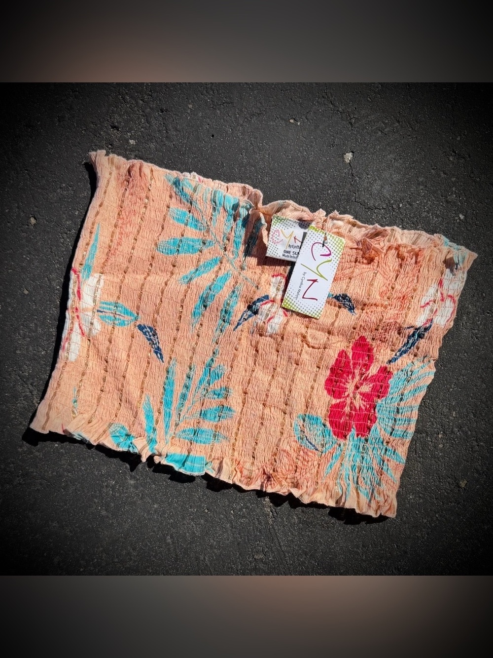 Smocked Peach Floral Tube Top - NEW!